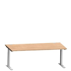Schäfer Shop Genius Schreibtisch MODENA FLEX, C-Fuß-Rechteckrohr, B 2000 x T 1000 mm, Kirsche Romana/weißalu