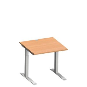 Schäfer Shop Genius Schreibtisch MODENA FLEX, C-Fuß-Rechteckrohr, B 800 x T 800 mm, Buche/weißalu
