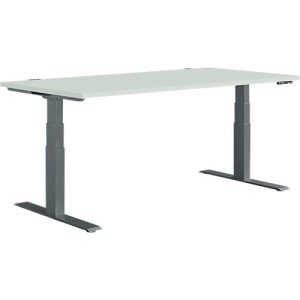 Schäfer Shop Genius Schreibtisch MODENA FLEX, elektrisch höhenverstellbar, Rechteck, T-Fuß, B 1600 x T 800 mm, lichtgrau/anthrazit Schäfer Shop Genius Schreibtisch MODENA FLEX, elektrisch höhenverstellbar, Rechteck, T-Fuß, B 1600 x T 800 mm, lichtgrau/anthrazit
