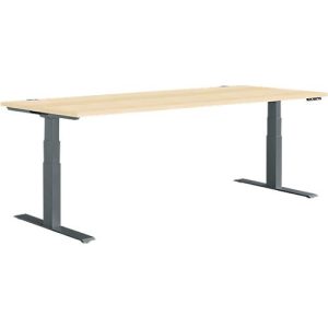 Schäfer Shop Genius Schreibtisch MODENA FLEX, elektrisch höhenverstellbar, Rechteck, T-Fuß, B 1800 x T 800 mm, Ahorn/anthrazit Schäfer Shop Genius Schreibtisch MODENA FLEX, elektrisch höhenverstellbar, Rechteck, T-Fuß, B 1800 x T 800 mm, Ahorn/anthrazit