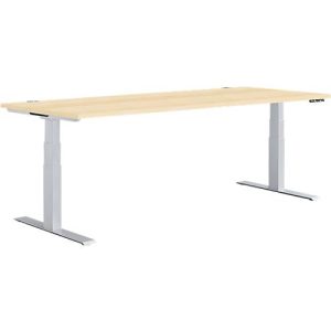 Schäfer Shop Genius Schreibtisch MODENA FLEX, elektrisch höhenverstellbar, Rechteck, T-Fuß, B 1800 x T 800 mm, Ahorn/weißalu Schäfer Shop Genius Schreibtisch MODENA FLEX, elektrisch höhenverstellbar, Rechteck, T-Fuß, B 1800 x T 800 mm, Ahorn/weißalu
