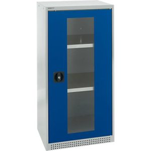 Schäfer Shop Genius Sichttürschrank FS, 3 OH, abschließbar, 2 Fachböden, bis 250 kg, B 545 mm, Stahl, lichtgrau RAL 7035/enzianblau RAL 5010 Schäfer Shop Genius Sichttürschrank FS, 3 OH, abschließbar, 2 Fachböden, bis 250 kg, B 545 mm, Stahl, lichtgrau RAL 7035/enzianblau RAL 5010