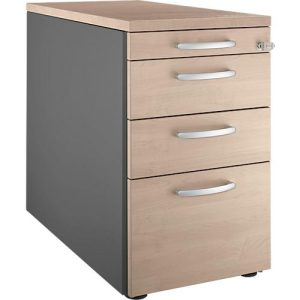 Schäfer Shop Genius Standcontainer 1336, mit Griff rund, B 435 x H 717 mm, anthrazit/Eiche-Dekor