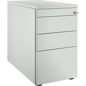 Schäfer Shop Genius Standcontainer 1336, mit Griffnut, B 435 x H 717 mm, lichtgrau/lichtgrau/lichtgrau