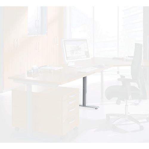 Schäfer Shop Genius Tischfuß, verkürzt, aus Stahl, passend zum Tischsystem MODENA FLEX (C-Fuß/T-Fuß-Gestell), weißalu