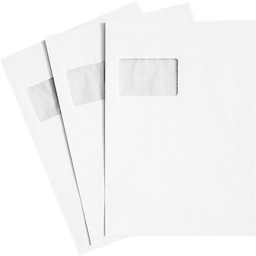 Schäfer Shop Genius Versandtaschen, DIN C4, mit Fenster, haftklebend, 90 g/m², 250 Stück, chlorfrei-weiß