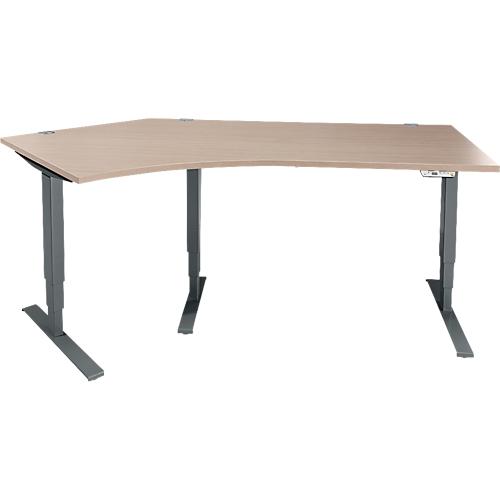 Schäfer Shop Genius Winkelschreibtisch AERO FLEX, elektrisch höhenverstellbar, 135° Winkel rechts, B 2165 mm, Eiche/anthrazit + Memorypanel