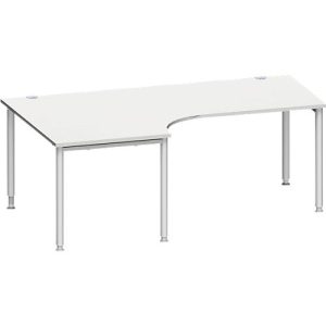 Schäfer Shop Genius Winkelschreibtisch MODENA FLEX 90°, Ansatz links, B 2000 mm, lichtgrau