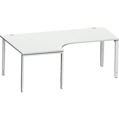 Schäfer Shop Genius Winkelschreibtisch MODENA FLEX 90°,Ansatz links, B 2000 mm, lichtgrau