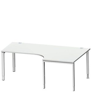 Schäfer Shop Genius Winkelschreibtisch MODENA FLEX 90°,Ansatz rechts, B 2000 mm, lichtgrau