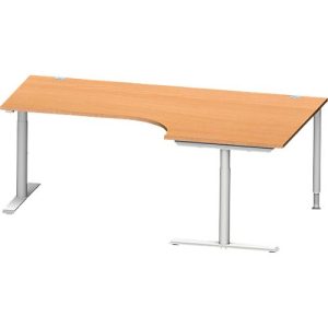 Schäfer Shop Genius Winkelschreibtisch MODENA FLEX 90°, Ansatz rechts, T-Fuß-Rundrohr, B 2000 mm, buche/weiß Schäfer Shop Genius Winkelschreibtisch MODENA FLEX 90°, Ansatz rechts, T-Fuß-Rundrohr, B 2000 mm, buche/weiß