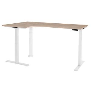 Schäfer Shop Genius Winkelschreibtisch Modena Flex, elektrisch höhenverstellbar, 90° Winkel, T-Fuß, B 2000 mm, Eiche/weiß Schäfer Shop Genius Winkelschreibtisch Modena Flex, elektrisch höhenverstellbar, 90° Winkel, T-Fuß, B 2000 mm, Eiche/weiß