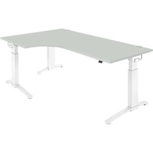 Schäfer Shop Genius Winkelschreibtisch PLANOVA ERGOSTYLE, elektrisch höhenverstellbar, 90° Winkel links, C-Fuß, B 2000 mm, lichtgrau/weiß Schäfer Shop Genius Winkelschreibtisch PLANOVA ERGOSTYLE, elektrisch höhenverstellbar, 90° Winkel links, C-Fuß, B 2000 mm, lichtgrau/weiß