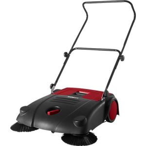 Schäfer Shop Pure Handkehrmaschine, Kehrleistung 2800 m²/h, bis 14 l, L 1100 x B 670 x H 980 mm, schwarz/rot