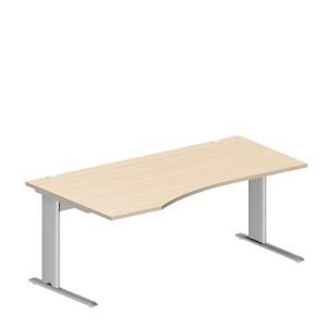 Schäfer Shop Pure Schreibtisch PLANOVA BASIC, Freiform, Ansatz links, C-Fuß, B 1800 x T 1000/800 x H 717 mm, Ahorn/weißalu + Kabelkanal Schäfer Shop Pure Schreibtisch PLANOVA BASIC, Freiform, Ansatz links, C-Fuß, B 1800 x T 1000/800 x H 717 mm, Ahorn/weißalu + Kabelkanal