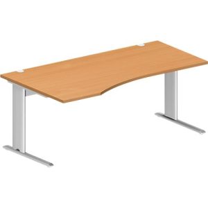 Schäfer Shop Pure Schreibtisch PLANOVA BASIC, Freiform, Ansatz links, C-Fuß, B 1800 x T 1000/800 x H 717 mm, Buche/weiß + Kabelkanal Schäfer Shop Pure Schreibtisch PLANOVA BASIC, Freiform, Ansatz links, C-Fuß, B 1800 x T 1000/800 x H 717 mm, Buche/weiß + Kabelkanal