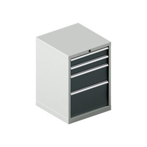 Schäfer Shop Pure Schubladenschrank 27-27, 4 Schübe, bis 75 kg, B 564 x T 572 x H 800 mm, anthrazitgrau/lichtgrau