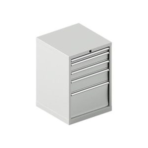 Schäfer Shop Pure Schubladenschrank 27-27, 5 Schübe, bis 75 kg, B 564 x T 572 x H 800 mm, lichtgrau/lichtgrau