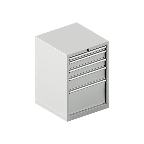 Schäfer Shop Pure Schubladenschrank 27-27, 5 Schübe, bis 75 kg, B 564 x T 572 x H 800 mm, lichtgrau/lichtgrau