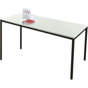 Schäfer Shop Pure Stahlrohrtisch, Rechteck, Quadratrohrfuß, B 1600 x T 700 x H 720 mm, lichtgrau/schwarz Schäfer Shop Pure Stahlrohrtisch, Rechteck, Quadratrohrfuß, B 1600 x T 700 x H 720 mm, lichtgrau/schwarz