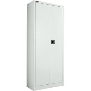 Schäfer Shop Pure Universalschrank, 5 OH, 4 Fachböden, abschließbar, B 800 x T 400 x H 1935 mm, Stahl, lichtgrau RAL 7035/lichtgrau RAL 7035