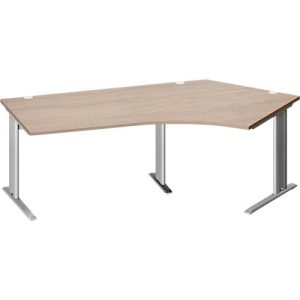 Schäfer Shop Pure Winkelschreibtisch PLANOVA BASIC, 135° Winkel rechts, C-Fuß, B 2165 x T 800/800 x H 717 mm, Eiche/weißalu + Kabelkanal Schäfer Shop Pure Winkelschreibtisch PLANOVA BASIC, 135° Winkel rechts, C-Fuß, B 2165 x T 800/800 x H 717 mm, Eiche/weißalu + Kabelkanal