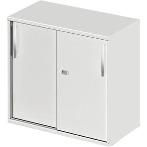 Schäfer Shop Select Ansatz-/Aufsatz-Schiebetürenschrank LOGIN, 2 Ordnerhöhen, B 800 x T 420 x H 726 mm, lichtgrau/lichtgrau