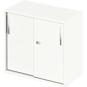 Schäfer Shop Select Ansatz-/Aufsatz-Schiebetürenschrank LOGIN, 2 Ordnerhöhen, B 800 x T 420 x H 726 mm, weiß/weiß