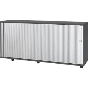 Schäfer Shop Select Anstellquerrollladenschrank, aus Holz, 1 Fachboden, B 1600 mm x T 421 x H 750 mm, graphit Schäfer Shop Select Anstellquerrollladenschrank, aus Holz, 1 Fachboden, B 1600 mm x T 421 x H 750 mm, graphit