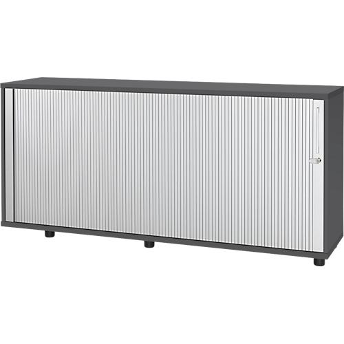 Schäfer Shop Select Anstellquerrollladenschrank, aus Holz, 1 Fachboden, B 1600 mm x T 421 x H 750 mm, graphit