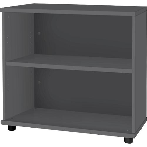 Schäfer Shop Select Anstellregal, aus Holz, 2 Fachböden, B 800 mm x T 421 x H 750 mm, graphit