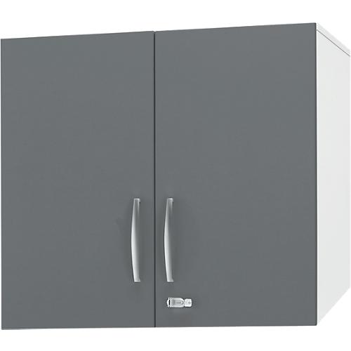 Schäfer Shop Select Aufsatzschrank LOGIN, 2 Ordnerhöhen, Griffe unten, B 800 x T 420 x H 726 mm, weiß/graphit