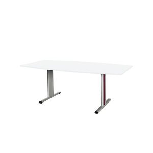 Schäfer Shop Select Besprechungstisch Planova Basic, Boot, T-Fuß, B 2000 x T 1000 x H 717 mm, weiß/weißaluminium RAL 9006