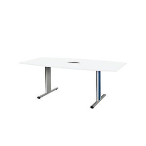 Schäfer Shop Select Besprechungstisch Planova Basic, mit Tischanschlussfeld, Boot, T-Fuß, B 2000 x T 1000 x H 717 mm, weiß/weißaluminium RAL 9006 Schäfer Shop Select Besprechungstisch Planova Basic, mit Tischanschlussfeld, Boot, T-Fuß, B 2000 x T 1000 x H 717 mm, weiß/weißaluminium RAL 9006