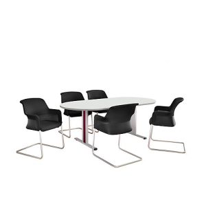 Schäfer Shop Select Besprechungstisch Planova Basic, Oval, T-Fuß, B 2000 x T 1000 x H 717 mm, weiß/weißaluminium RAL 9006 Schäfer Shop Select Besprechungstisch Planova Basic, Oval, T-Fuß, B 2000 x T 1000 x H 717 mm, weiß/weißaluminium RAL 9006