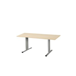 Schäfer Shop Select Besprechungstisch Planova Basic, Rechteck, T-Fuß, B 1600 x T 800 x H 717 mm, Ahorn/weißaluminium RAL 9006