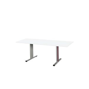 Schäfer Shop Select Besprechungstisch Planova Basic, Rechteck, T-Fuß, B 1800 x T 800 x H 717 mm, weiß/weißaluminium RAL 9006