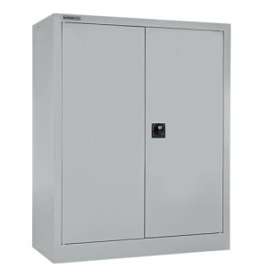 Schäfer Shop Select Flügeltürenschrank MS iCONOMY, Stahl, 3 Ordnerhöhen, B 800 x T 400 x H 1215 mm, weißaluminium RAL 9006