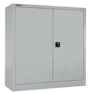 Schäfer Shop Select Flügeltürenschrank MS iCONOMY, Stahl, 3 Ordnerhöhen, B 950 x T 400 x H 1215 mm, weißaluminium RAL 9006