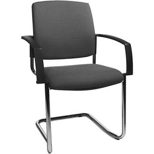 Schäfer Shop Select Freischwinger SSI Proline Visit P2, ergonomisch, Armlehnen, stapelbar bis 4 Stück, B 480 x T 480 x H 480 mm, alusilber/anthrazit