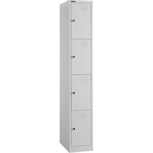 Schäfer Shop Select Garderobenspind, 1 x 4 Abteile, 4-türig, 3 Einlegeböden, B 300 x T 457 x H 1800 mm, Qualitätsfeinblech, abschließbar Schäfer Shop Select Garderobenspind, 1 x 4 Abteile, 4-türig, 3 Einlegeböden, B 300 x T 457 x H 1800 mm, Qualitätsfeinblech, abschließbar
