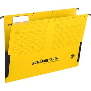Schäfer Shop Select Hängetasche, DIN A4, seitliche Leinenfrösche, gelb, 25 Stück Schäfer Shop Select Hängetasche, DIN A4, seitliche Leinenfrösche, gelb, 25 Stück