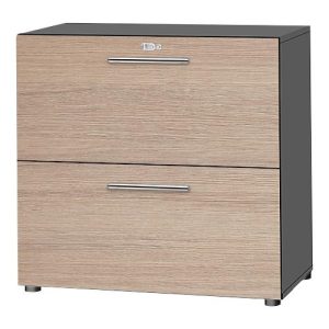 Schäfer Shop Select HR-Schrank Start Off, 2 OH, abschließbar, B 800 x T 420 x H 788 mm, Holz, graphit/Eiche Schäfer Shop Select HR-Schrank Start Off, 2 OH, abschließbar, B 800 x T 420 x H 788 mm, Holz, graphit/Eiche