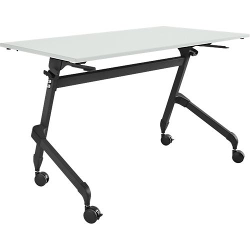 Schäfer Shop Select Klapptisch mit Rollen, Rechteck, Vierkantrohr, B 1200 x T 600 x H 720 mm, lichtgrau/schwarz