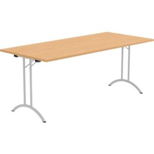 Schäfer Shop Select Klapptisch, Rechteck, Doppel-T-Fußgestell, Spezial-Klappbeschlag & Bodenausgleich, B 1800 x T 800 x H 720 mm, Buche-Dekor/alusilber Schäfer Shop Select Klapptisch, Rechteck, Doppel-T-Fußgestell, Spezial-Klappbeschlag & Bodenausgleich, B 1800 x T 800 x H 720 mm, Buche-Dekor/alusilber