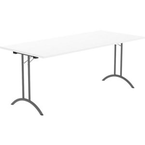 Schäfer Shop Select Klapptisch, Rechteck, Doppel-T-Fußgestell, Spezial-Klappbeschlag & Bodenausgleich, B 1800 x T 800 x H 720 mm, weiß/anthrazit Schäfer Shop Select Klapptisch, Rechteck, Doppel-T-Fußgestell, Spezial-Klappbeschlag & Bodenausgleich, B 1800 x T 800 x H 720 mm, weiß/anthrazit