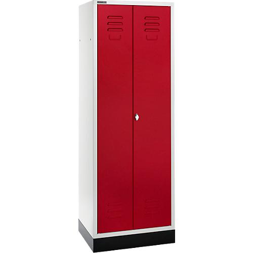 Schäfer Shop Select Kleiderspind, 2 Türen, mit Drehriegelverschluss, lichtgrau/rubinrot