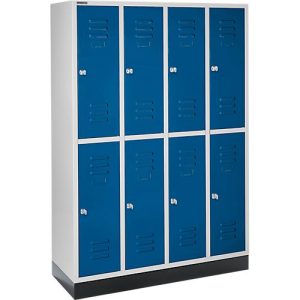 Schäfer Shop Select Kleiderspind, 4 x2 Abteile., m. Sockel, Zylinderschloss, Tür enzianblau