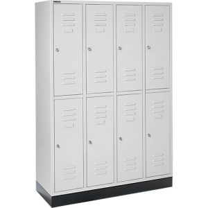 Schäfer Shop Select Kleiderspind, 4 x2 Abteile., m. Sockel, Zylinderschloss, Tür lichtgrau