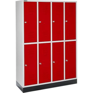 Schäfer Shop Select Kleiderspind, 4 x2 Abteile., m. Sockel, Zylinderschloss, Tür rubinrot